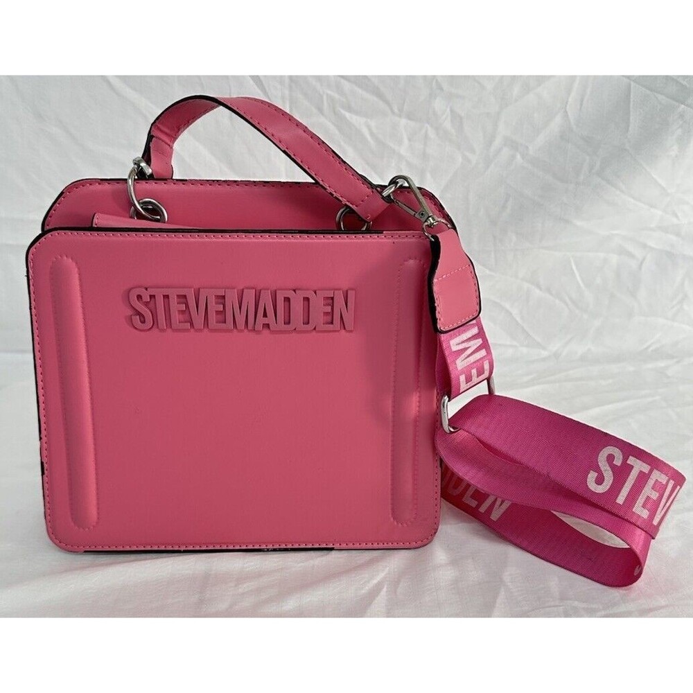 STEVE MADDEN BEVELYNN Satchel Crossbody Bag Pink Flash